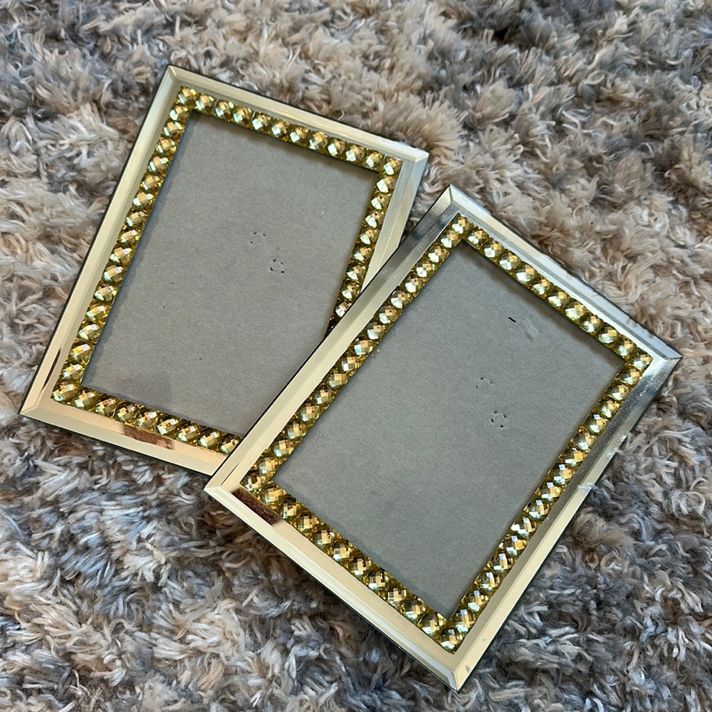 Silver studded picture frames 5x7 set of Two
